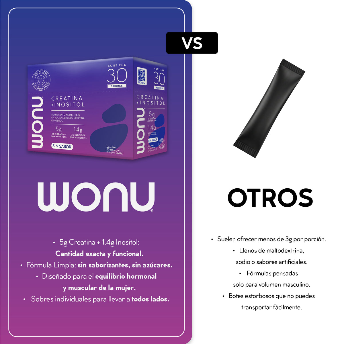 Creatina + Inositol Sin Sabor