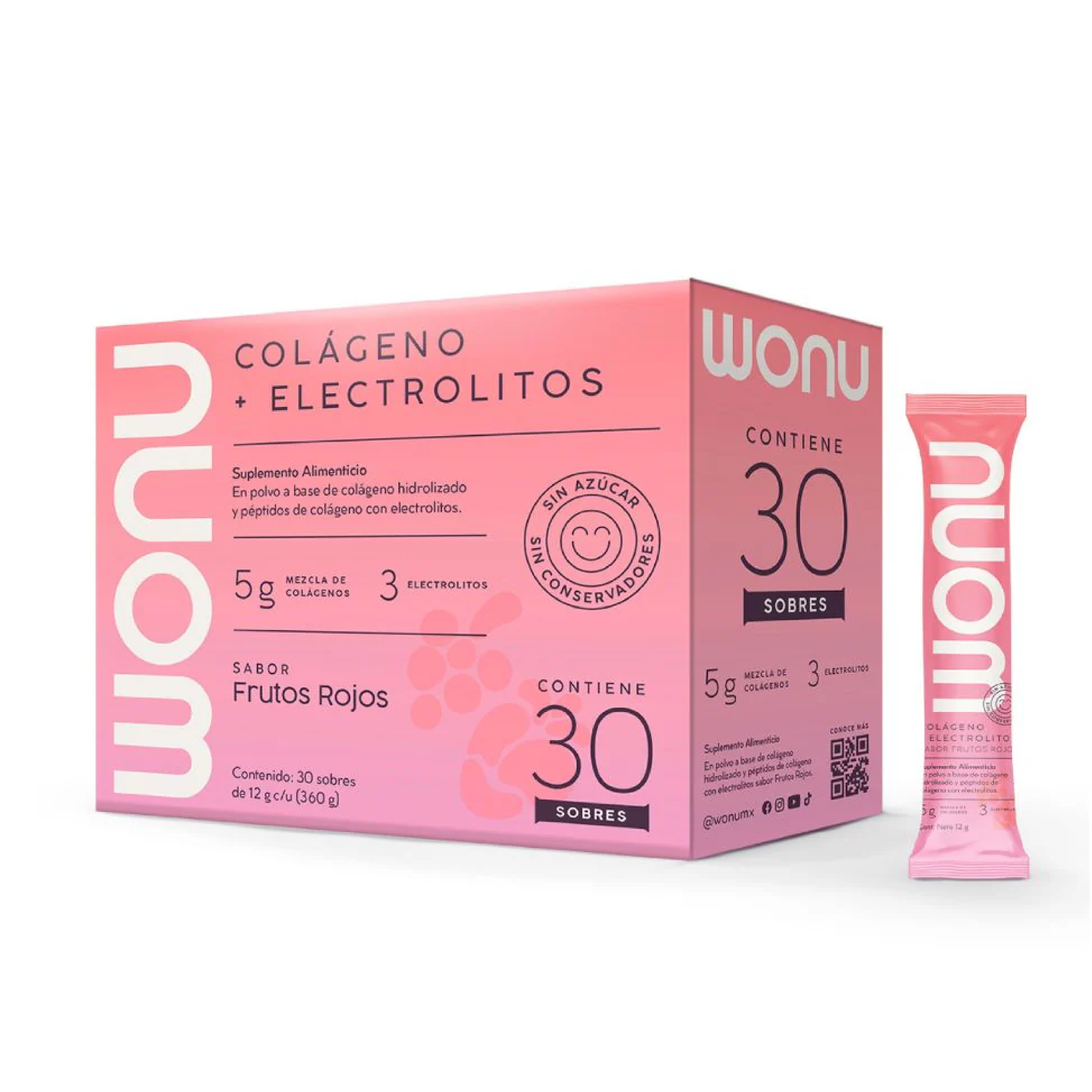 Colágeno + Electrolitos 30 Sticks - 5g de Colágeno Sin Azúcar (30 sobres)