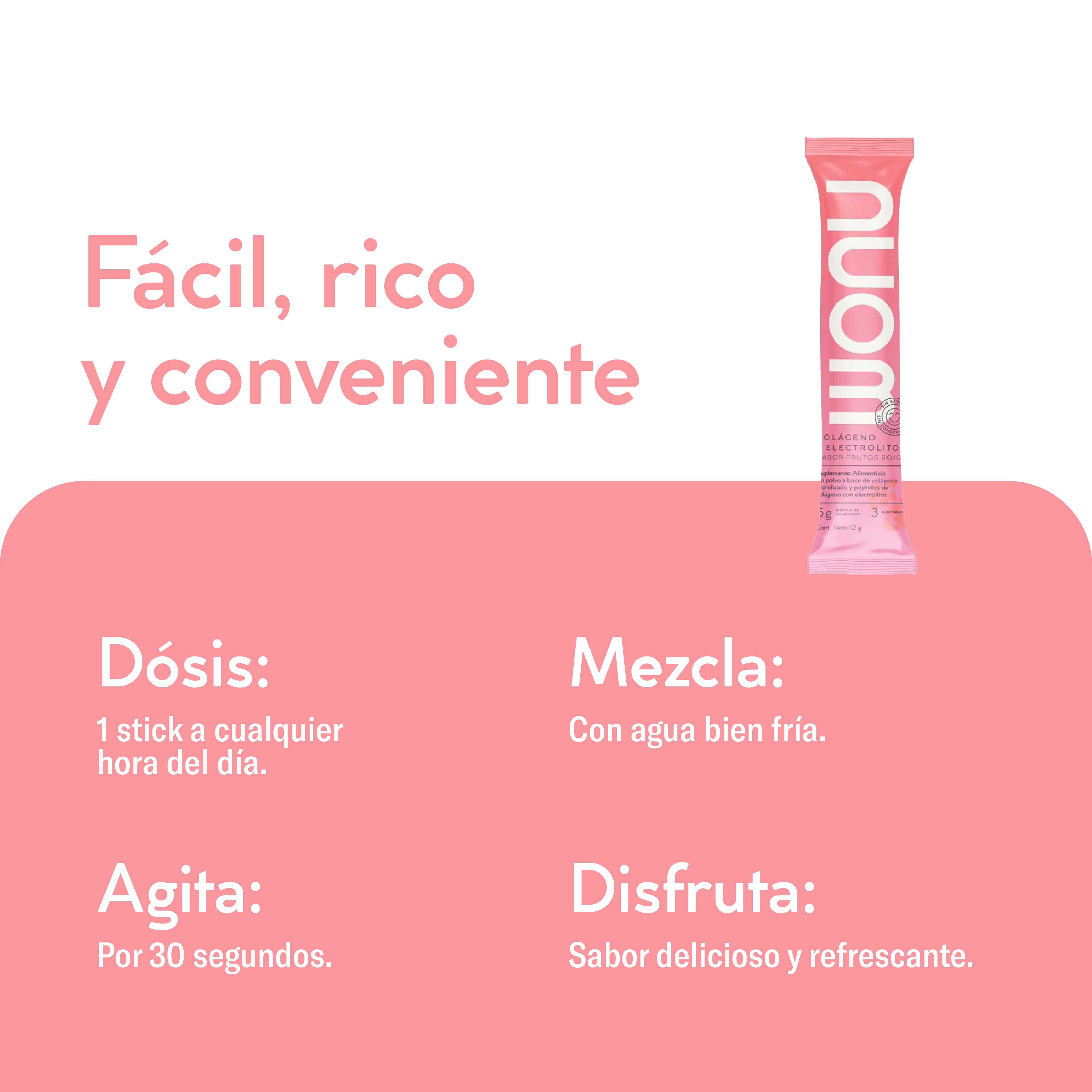 Colágeno + Electrolitos 30 Sticks - 5g de Colágeno Sin Azúcar (30 sobres)